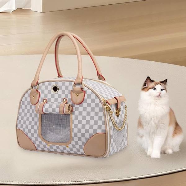 Luxury Pet & Dog Carrier,Waterproof Premium Leather Carrying Handbag For Outdoor Travel Walking Hiking Shopping - Image 3